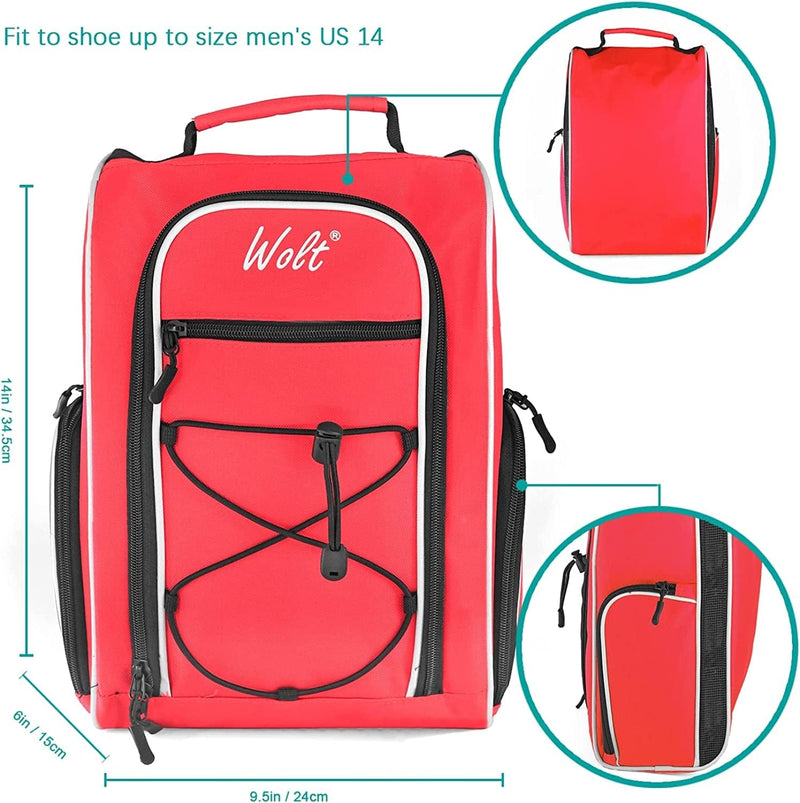 WOLT Golf Shoe Bag - Sports & Travel Shoes Carrier Bags with Ventilation & Double outside Accessory Pocket, for Women and Men Sporting Goods > Outdoor Recreation > Winter Sports & Activities WOLT   