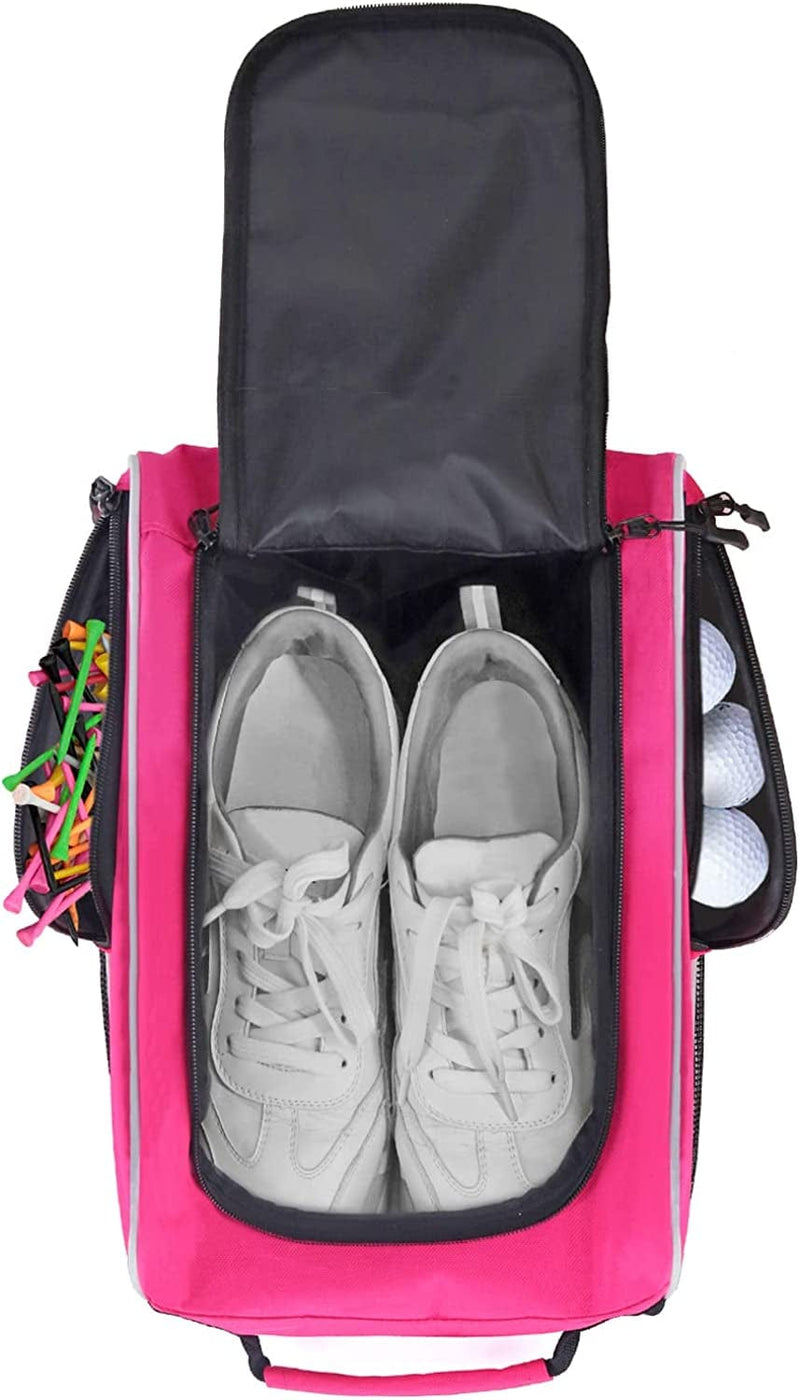 WOLT Golf Shoe Bag - Sports & Travel Shoes Carrier Bags with Ventilation & Double outside Accessory Pocket, for Women and Men Sporting Goods > Outdoor Recreation > Winter Sports & Activities WOLT Pink  