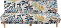 WOMACO Printed Futon Cover Stretch Sofa Bed Slipcovers Full Twin Queen Size Armless Couch Loveseat Protector Covers with Elastic Bottom for Living Room Bedroom Furniture (Color Fish, 63"-75") Home & Garden > Decor > Chair & Sofa Cushions WOMACO Pattern #1 63"-75" 