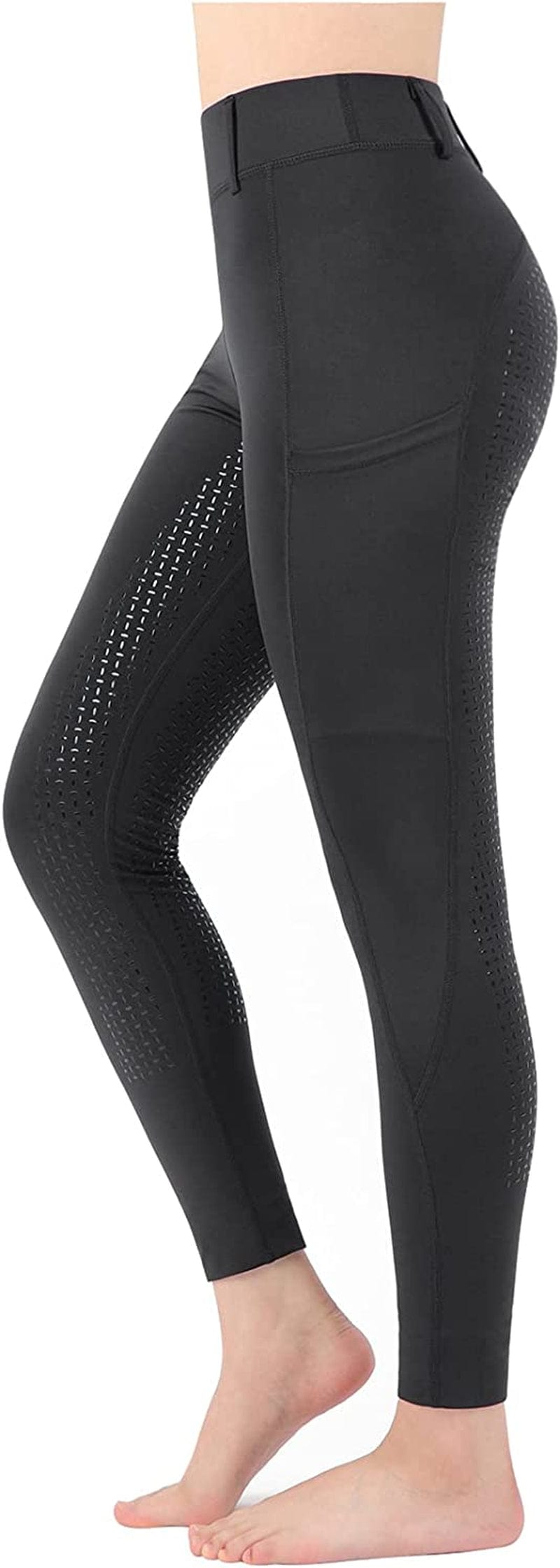 Women Riding Tights Pockets,Women Training Breeches Pants with Silicone Grip Sporting Goods > Outdoor Recreation > Winter Sports & Activities Turnhier Black Medium 