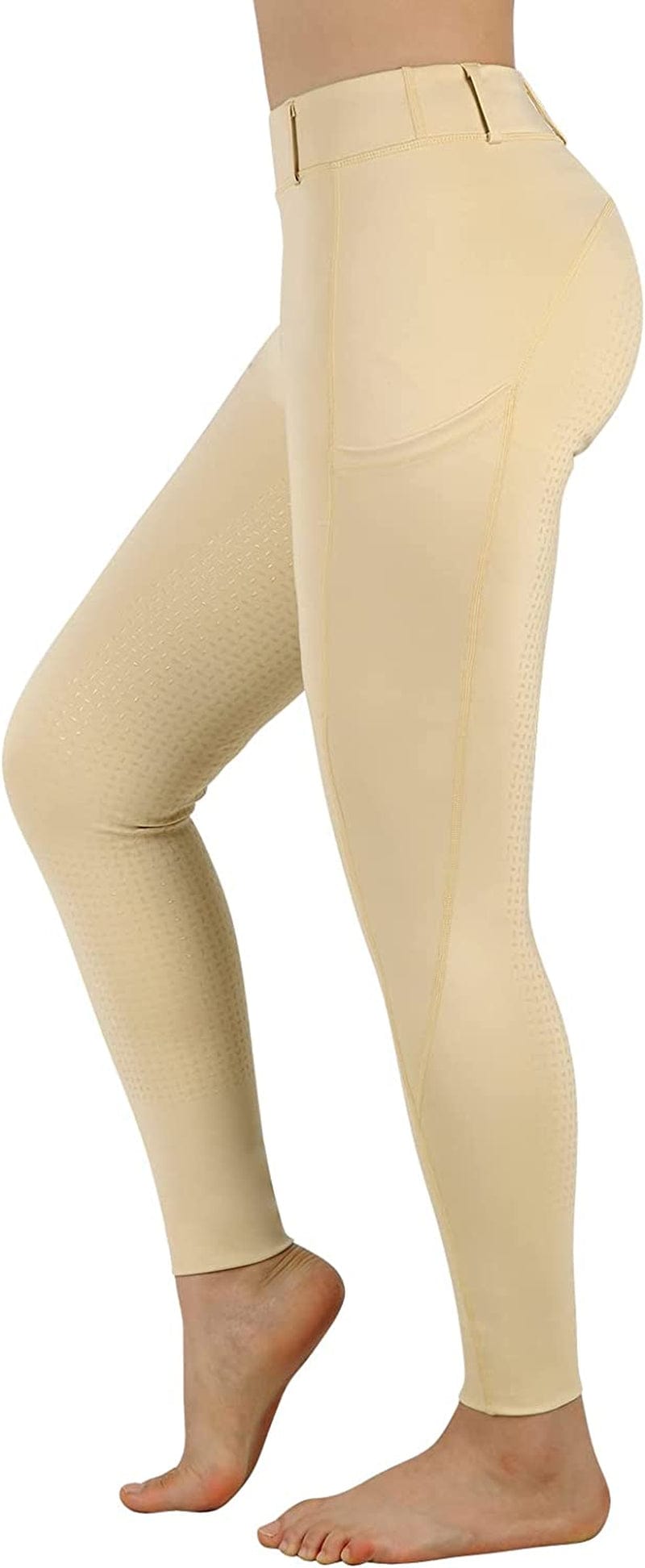 Women Riding Tights Pockets,Women Training Breeches Pants with Silicone Grip Sporting Goods > Outdoor Recreation > Winter Sports & Activities Turnhier Beige Small 