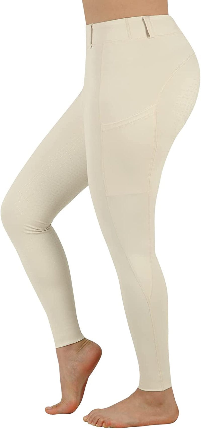 Women Riding Tights Pockets,Women Training Breeches Pants with Silicone Grip Sporting Goods > Outdoor Recreation > Winter Sports & Activities Turnhier Cream White Small 