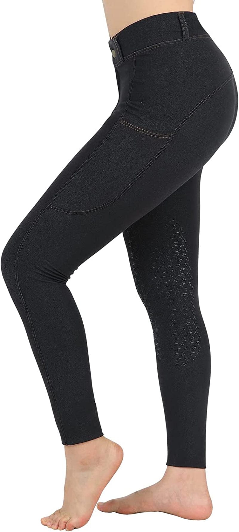 Women Riding Tights Pockets,Women Training Breeches Pants with Silicone Grip Sporting Goods > Outdoor Recreation > Winter Sports & Activities Turnhier Black-1 Large 