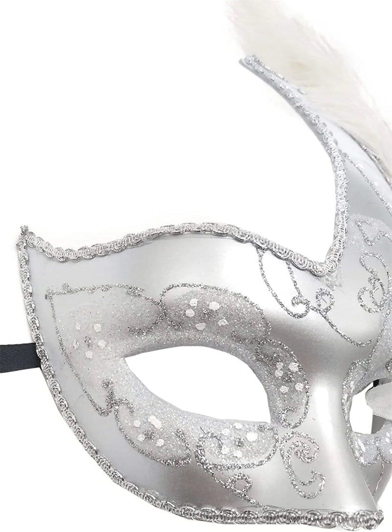 Women's Feather Masquerade Mask Venetian Halloween Mardi Gras Costumes Party Ball Prom Mask Apparel & Accessories > Costumes & Accessories > Masks Antjoint   