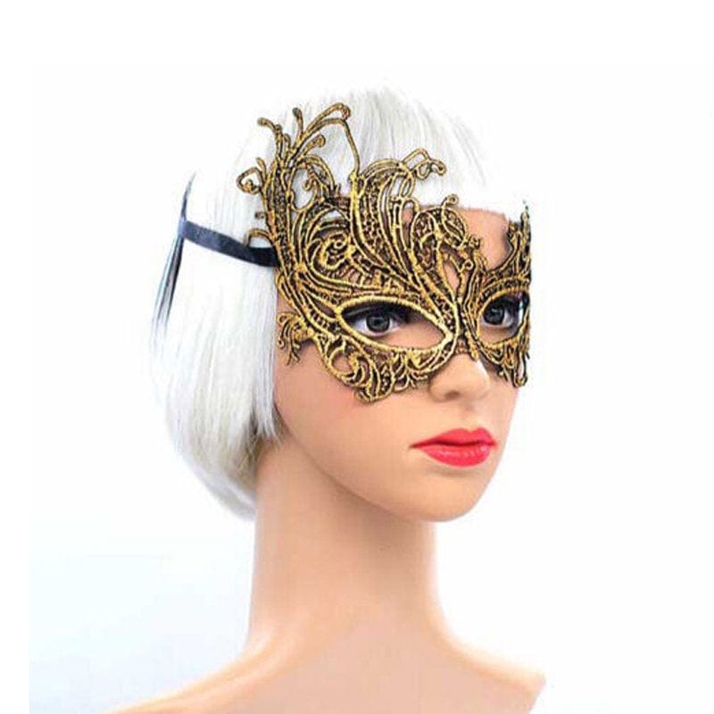 Women Sexy Masquerade Mask, Halloween Party Fancy Mask, Upper Half Face Bronzing Mask Apparel & Accessories > Costumes & Accessories > Masks Mildsown   