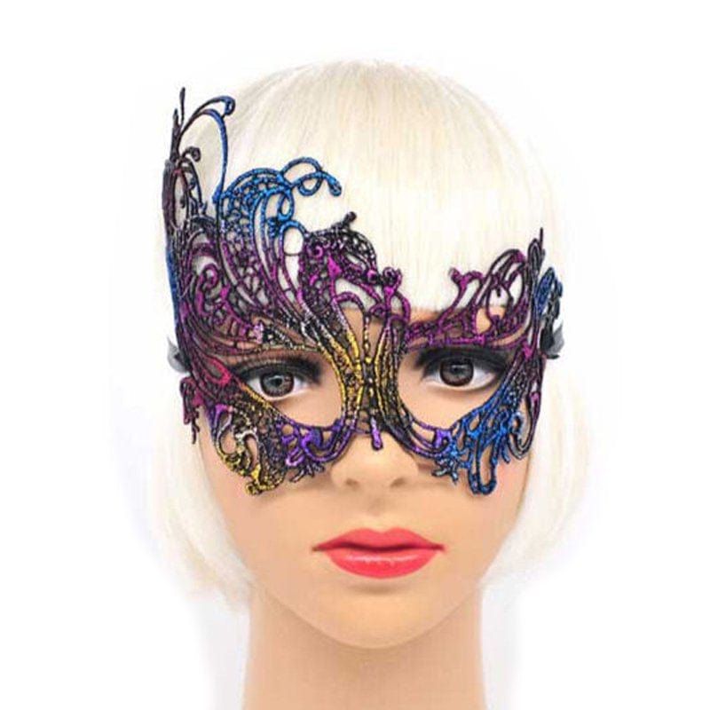 Women Sexy Masquerade Mask, Halloween Party Fancy Mask, Upper Half Face Bronzing Mask Apparel & Accessories > Costumes & Accessories > Masks Mildsown Multicolor One Size 