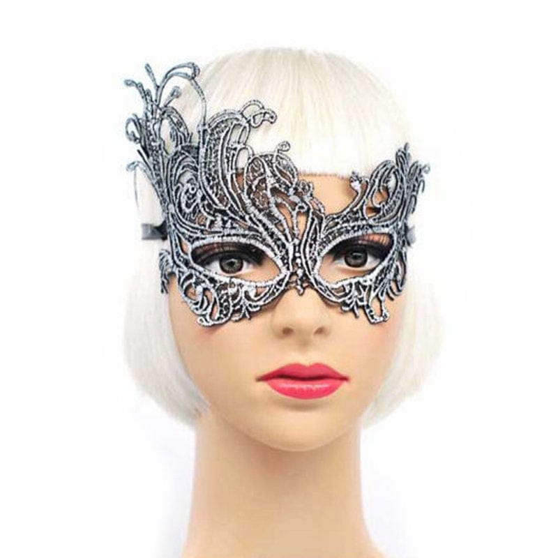 Women Sexy Masquerade Mask, Halloween Party Fancy Mask, Upper Half Face Bronzing Mask Apparel & Accessories > Costumes & Accessories > Masks Mildsown Silver One Size 