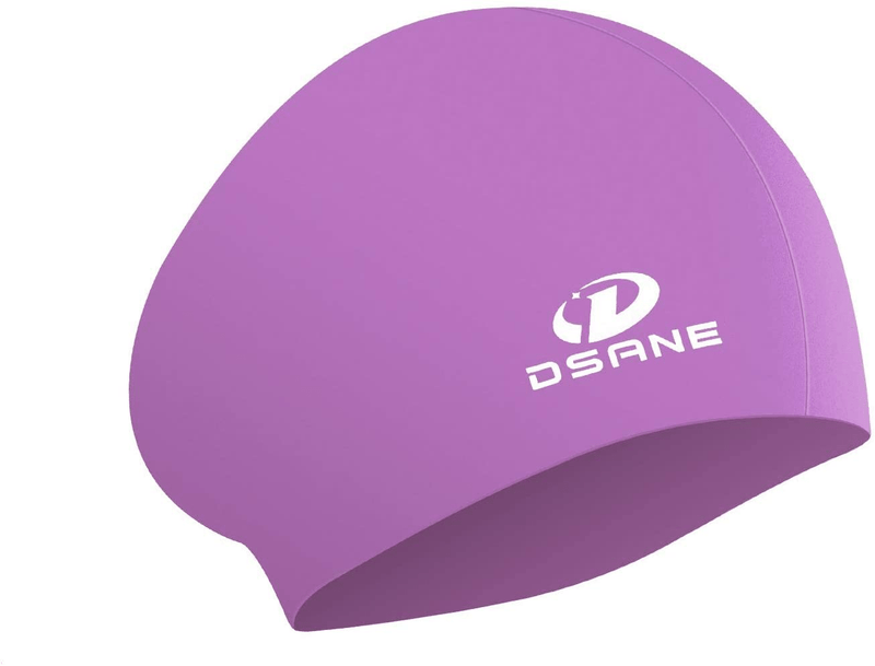Womens Silicone Swim Cap for Long Hair,3D Ergonomic Design Silicone Swimming Caps for Women Kids Men Adults Boys Girls with Ear Plug and Nose Clip Sporting Goods > Outdoor Recreation > Boating & Water Sports > Swimming > Swim Caps Dsane purple  