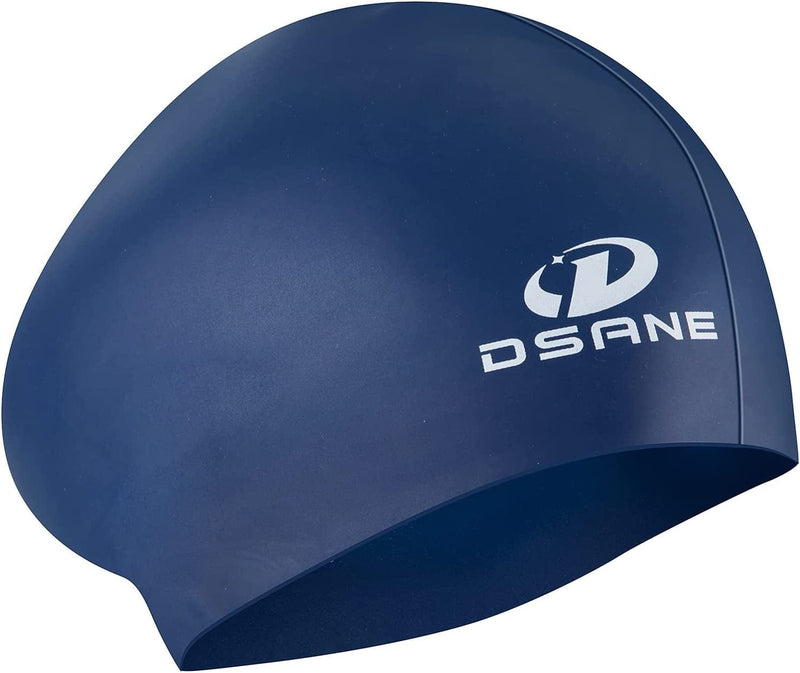 Womens Silicone Swim Cap for Long Hair,3D Ergonomic Design Silicone Swimming Caps for Women Kids Men Adults Boys Girls with Ear Plug and Nose Clip Sporting Goods > Outdoor Recreation > Boating & Water Sports > Swimming > Swim Caps Dsane navy 1 Pack 