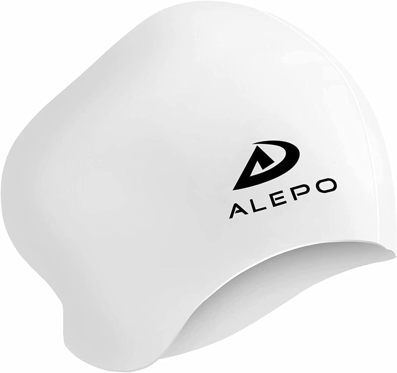 Womens Swim Cap for Long Hair, High Elasticity Thick Silicone Swimming Hats for Women Men Unisex Adults, Bathing Swimming Caps with Ear Plugs and Nose Clip, Keep Your Hair Dry Sporting Goods > Outdoor Recreation > Boating & Water Sports > Swimming > Swim Caps Alepo White  