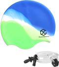Womens Swim Cap for Long Hair，Silicone Swimming Hats for Women Men Adults,Bathing Swimming Caps with Ear Plugs and Nose Clip, Keep Hair Dry Sporting Goods > Outdoor Recreation > Boating & Water Sports > Swimming > Swim Caps DREAM&GLAMOUR Gradient Green  