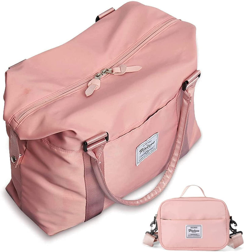 Womens Travel Bags, Weekender Carry on for Women, Sports Gym Bag, Workout Duffel Bag, Overnight Shoulder Bag Fit 15.6 Inch Laptop (Large, Gray&Pink) Home & Garden > Household Supplies > Storage & Organization BJLFS A-Pink with Toiletry Bag  