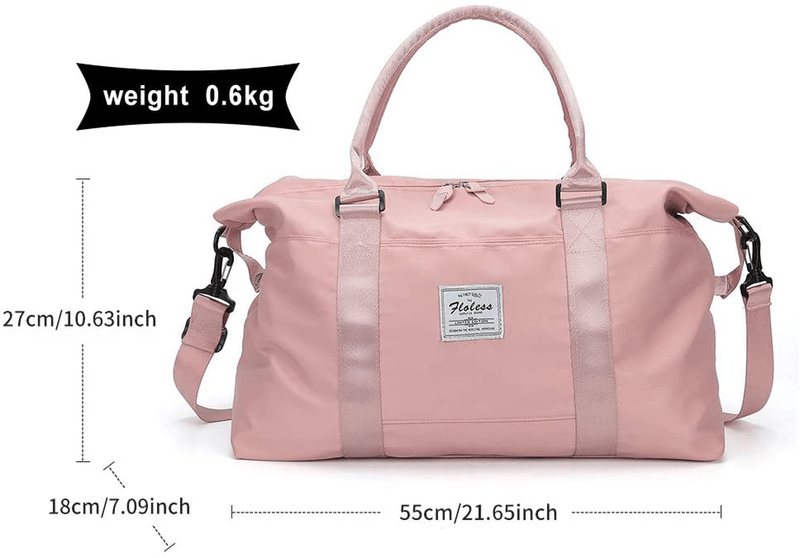 Womens travel bags, weekender carry on for women, sports Gym Bag, workout duffel bag, overnight shoulder Bag fit 15.6 inch Laptop Pink Large Home & Garden > Household Supplies > Storage & Organization BJLFS   