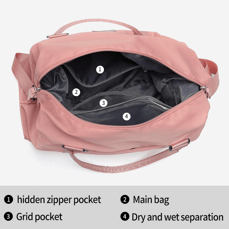 Womens travel bags, weekender carry on for women, sports Gym Bag, workout duffel bag, overnight shoulder Bag fit 15.6 inch Laptop Pink Large Home & Garden > Household Supplies > Storage & Organization BJLFS   