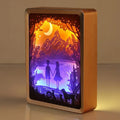 WOMHOPE Valentine'S Day Gift 3D Papercut Light Boxes Frame Night Lights Paper Sculptures Night Lamp of Creative Shadow Paintings (Good Night) Home & Garden > Lighting > Night Lights & Ambient Lighting WOMHOPE Hand in hand  