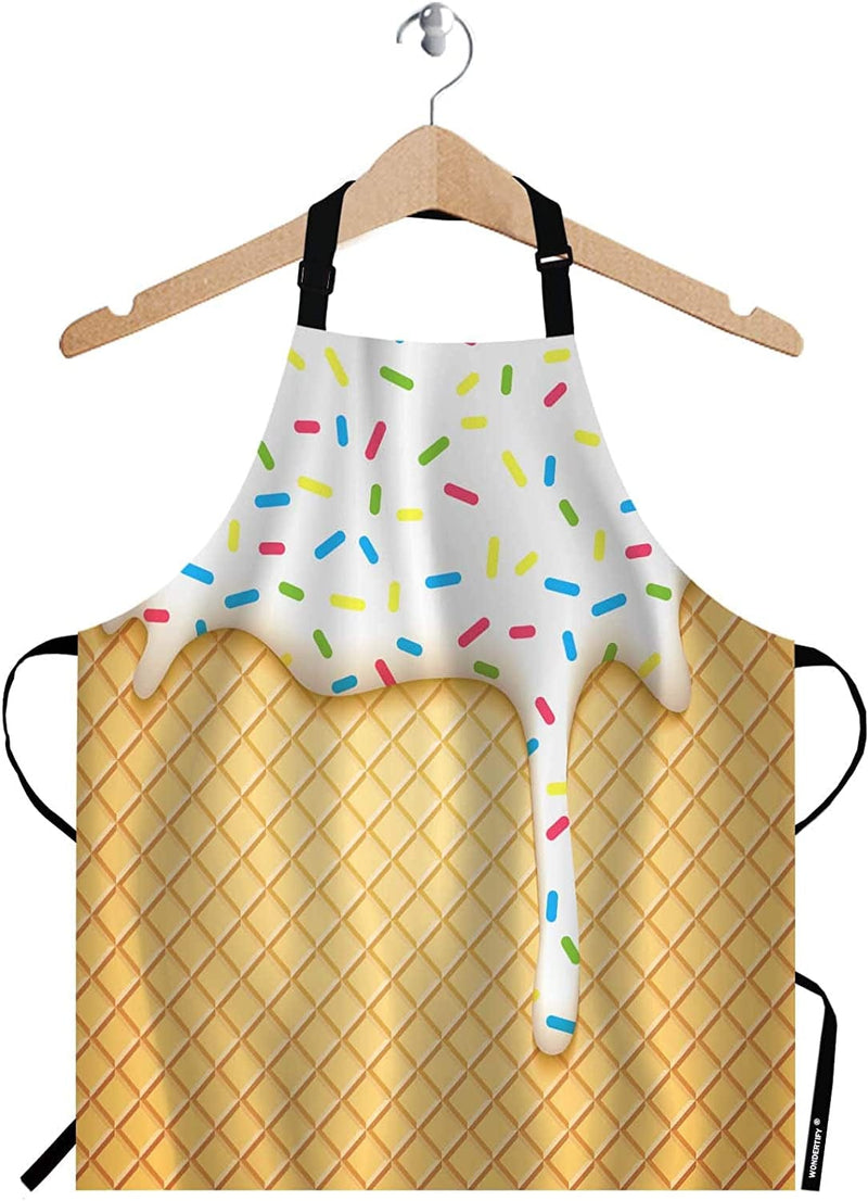 WONDERTIFY Kitchen Tools Pattern Apron,Black Cafe Chef Fork Knife Spoon Bib Apron with Adjustable Neck for Men Women,Suitable for Home Kitchen Cooking Waitress Chef Grill Bistro Baking BBQ Apron