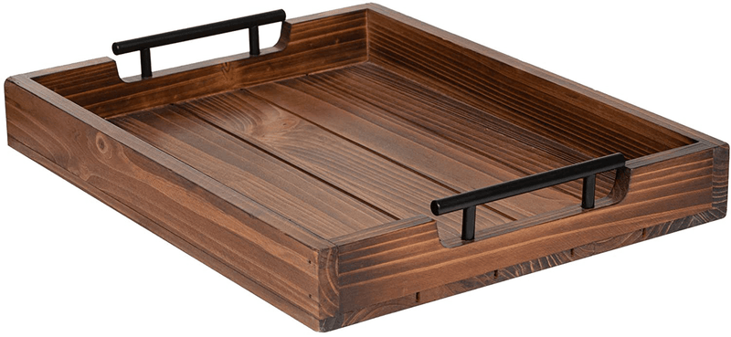 Wood Serving Tray with Handles - 17 Inch Premium Rustic Tray for Coffee Table - Ottoman Tray for Living Room - Tv Trays for Eating Breakfast in Bed - Wooden Tray for Ottoman by Cozy Décor Home & Garden > Decor > Decorative Trays Cozy Decor Default Title  