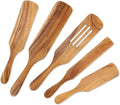 Wooden Cooking Utensils, Wooden Spatulas Set as Seen on TV, AOOSY 5 Pcs Natural Acacia Wood Spurtle Kitchen Tools Utensil Set Heat Resistant Non Stick Wood Cookware, Slotted Spatula for Stirring Home & Garden > Kitchen & Dining > Kitchen Tools & Utensils AOOSY 5 PCS wooden color Handle  