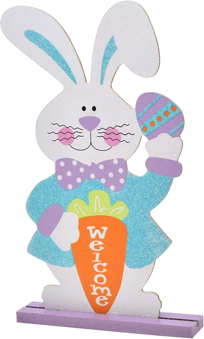 Wooden Easter Bunny Table Decorations 4 Pack Decorative Bunnies Rabbit Tabletop Party Centerpiece Signs Wood Holiday Spring Eggs Shelf Topper for Home Kitchen Office Mantle Outdoor Patio Yard Decor Home & Garden > Decor > Seasonal & Holiday Decorations Gift Boutique   