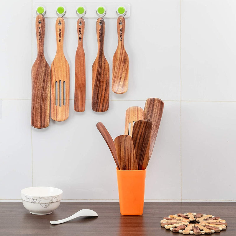 Wooden Spurtle Set, Spurtle as Seen on Tv-Set of 5 Spurtles Kitchen Tools Wooden, Heat Resistant Spurtle Spoon Made of Finest Acacia with Hanging Holes, ECOKITCHN Spurtle Wooden Cooking Utensils Home & Garden > Kitchen & Dining > Kitchen Tools & Utensils ECOKITCHN   