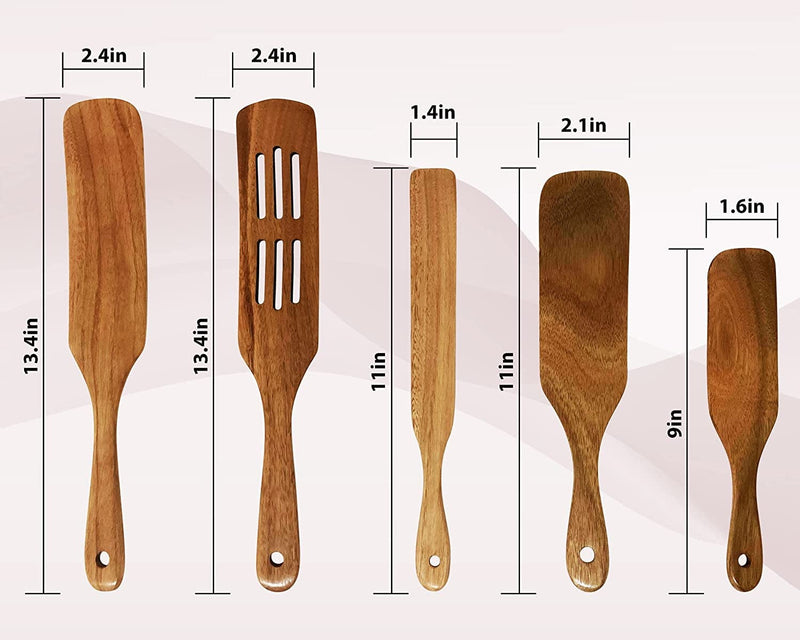 Wooden Spurtles Kitchen Set of 5 Pcs, Acacia Wood Spurtle Set,Kitchen Tools, Non-Stick Serving Spoon Spatula, Utensil Kitchen Tool, Turners Spatulas. Wooden Spatula for Cooking. Home & Garden > Kitchen & Dining > Kitchen Tools & Utensils Generic   