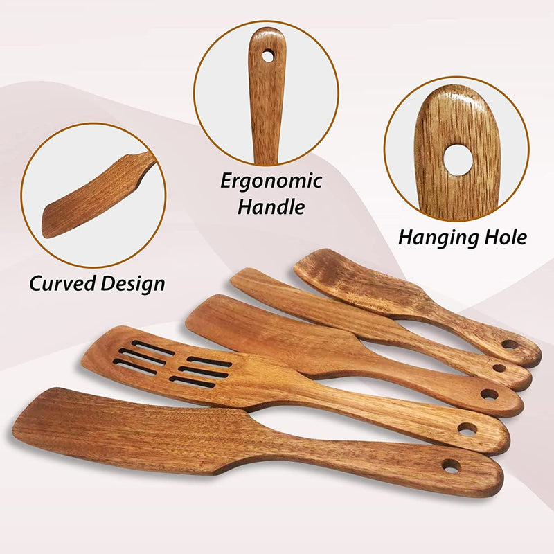 Wooden Spurtles Kitchen Set of 5 Pcs, Acacia Wood Spurtle Set,Kitchen Tools, Non-Stick Serving Spoon Spatula, Utensil Kitchen Tool, Turners Spatulas. Wooden Spatula for Cooking. Home & Garden > Kitchen & Dining > Kitchen Tools & Utensils Generic   