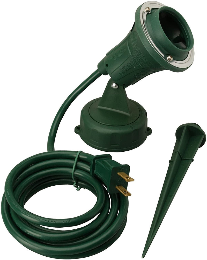 Woods 430 Outdoor Floodlight Fixture with Stake (6-Foot Cord, 120V, Green) Home & Garden > Lighting > Flood & Spot Lights Coleman Cable   