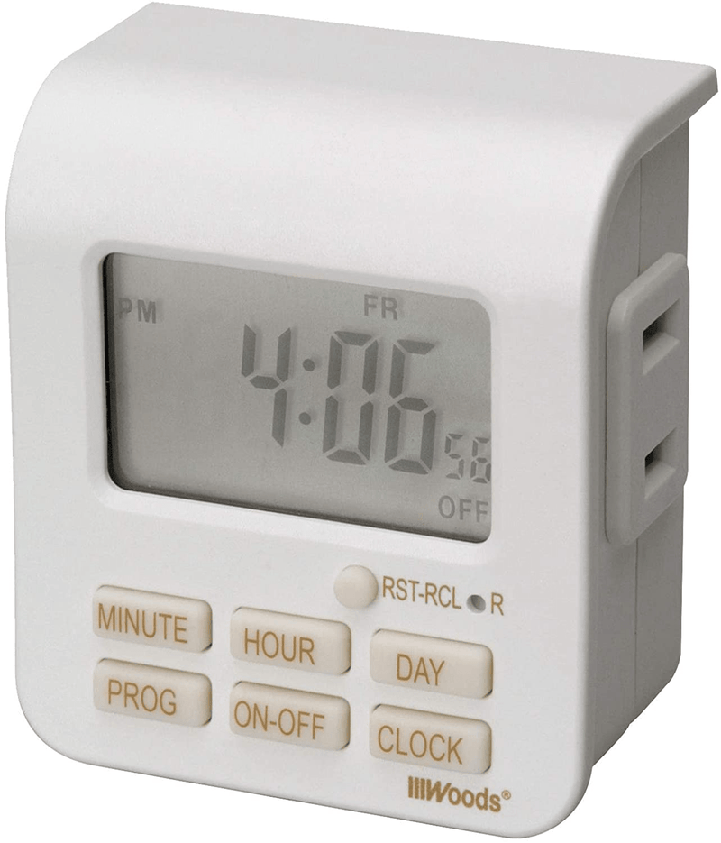 Woods 50008 Indoor 7-Day Digital Plug-In Timer, 1 Polarized Outlet, 1 Pack, White Home & Garden > Lighting Accessories > Lighting Timers Coleman Cable White  