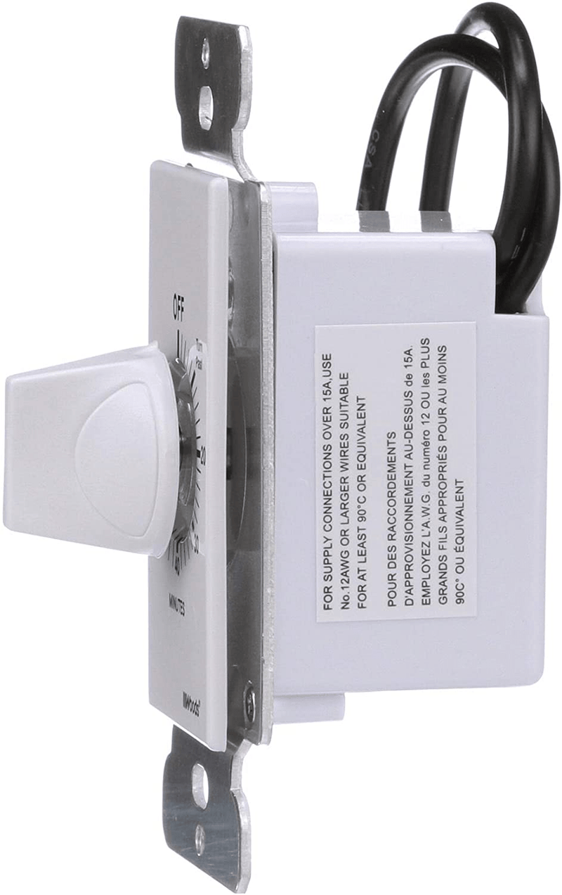 Woods 59717 In-Wall 60 Minute Spring Wound Timer, White Home & Garden > Lighting Accessories > Lighting Timers Coleman Cable   