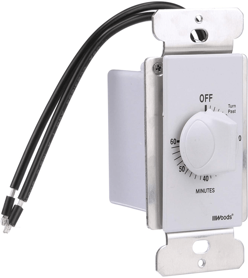Woods 59717 In-Wall 60 Minute Spring Wound Timer, White Home & Garden > Lighting Accessories > Lighting Timers Coleman Cable   