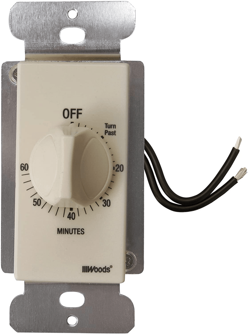 Woods 59717 In-Wall 60 Minute Spring Wound Timer, White Home & Garden > Lighting Accessories > Lighting Timers Coleman Cable Light Almond 60 Minute 