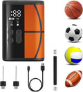 Woowind Ball Pump Basketball Accessories Electric Basketball Pump with Pressure Gauge LED Lighting and Power Bank, Automatic Portable Ball Inflator with Ball Needle for Football,Soccer,Sports Balls Sporting Goods > Outdoor Recreation > Winter Sports & Activities Woowind P101-Basketball  