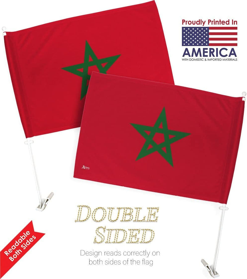 World Cup 2022 Moroccan Car Flag Bandera Para Carros De Morocco Auto Decorations Small Banner for Window Clip Pole Accessories FIFA Sports Fans Outdoor Flags Game Football Soccer Gifts Made in USA Sporting Goods > Outdoor Recreation > Winter Sports & Activities Americana Home & Garden   
