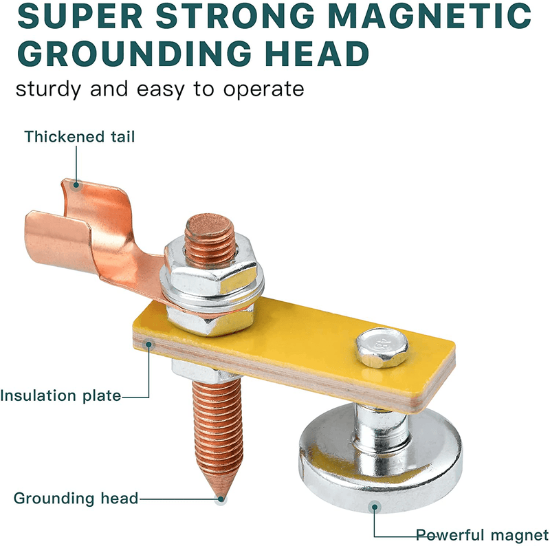 Worldity Upgrade Magnetic Welding Support Clamp, Magnetic Welding Ground Clamp, Welding Magnet Head Strong Magnetism Large Suction, Copper Tail Welding Stability Clamps Hardware > Tool Accessories > Welding Accessories Worldity   