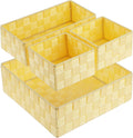 Woven Storage Baskets for Organizing, Posprica Small Black Baskets Cube Bin Container Tote Organizer Divider for Drawer, Closet, Shelf, Dresser, Set of 4 Home & Garden > Household Supplies > Storage & Organization Posprica Yellow  