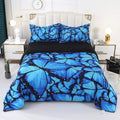 Wowelife Butterfly Comforter Full Blue Butterfly and Flowers Black Bed Set 5 Piece with Comforter, Flat Sheet, Fitted Sheet and 2 Pillow Cases(Blue Butterfly, Full) Home & Garden > Linens & Bedding > Bedding > Quilts & Comforters Wowelife Blue Butterfly Full 