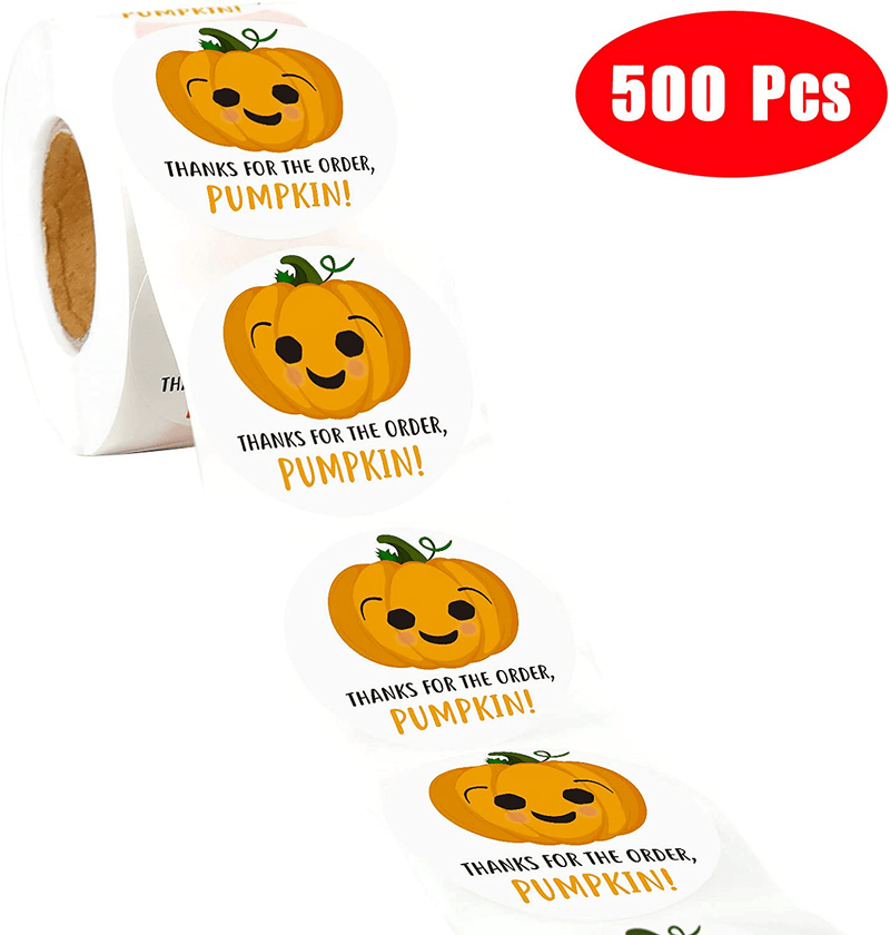 WRAPAHOLIC Halloween Stickers - Jack-O-Lantern Design Sticker, Thank You Business Stickers for Holiday/Party Decoration and Gift Wrap - 2 x 2 Inch 500 Total Labels Home & Garden > Decor > Seasonal & Holiday Decorations& Garden > Decor > Seasonal & Holiday Decorations WRAPAHOLIC   