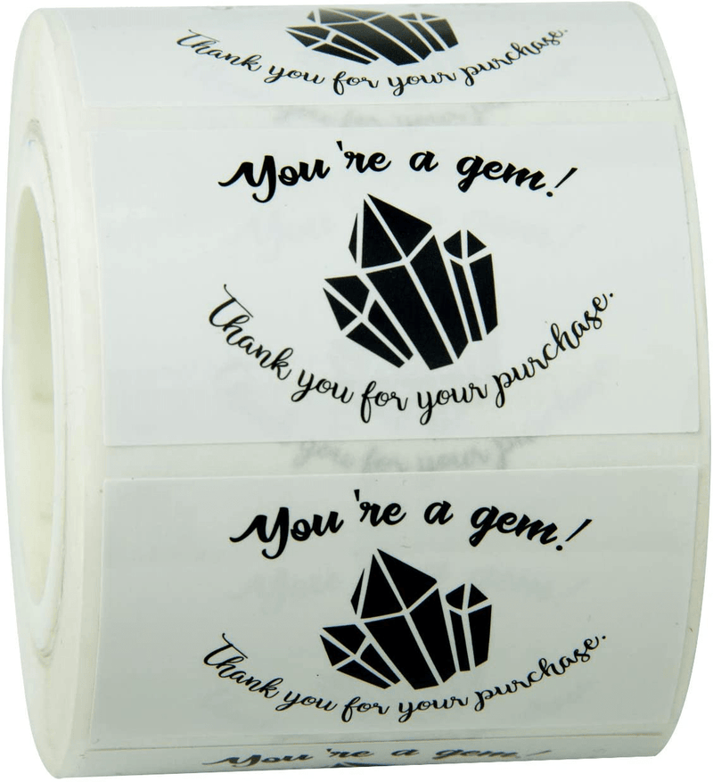 WRAPAHOLIC Halloween Stickers - Jack-O-Lantern Design Sticker, Thank You Business Stickers for Holiday/Party Decoration and Gift Wrap - 2 x 2 Inch 500 Total Labels Home & Garden > Decor > Seasonal & Holiday Decorations& Garden > Decor > Seasonal & Holiday Decorations WRAPAHOLIC You're a Gem-black  