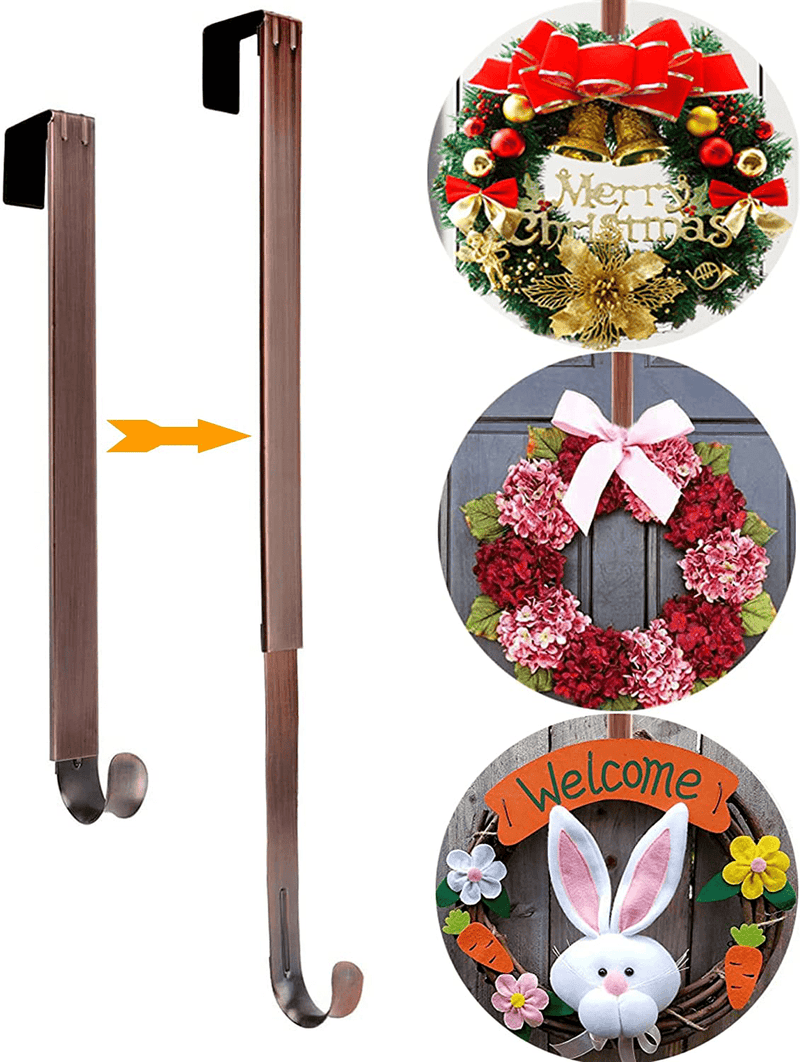 Wreath Hanger, Adjustable Length from 15 to 25 Inches Wreath Hanger for Front Door Heavy Duty with 20LB Upgrade Wreath Hook Holder for Christmas Decorations by Ancintre (Bronze-2 Pack) Home & Garden > Decor > Seasonal & Holiday Decorations AnCintre 1.Bronze  