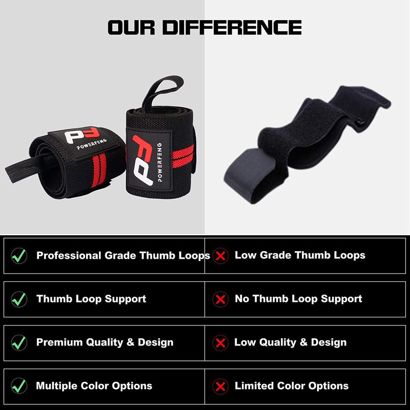Wrist Wraps Support Weight Lifting: Weightlifting Crossfit Wrist Wraps Powerlifting Strength - Gym Benching Wrist Wrap Powerlifting for Men ＆ Women - Wrist Wraps for Bodybuilding (18Inch, Red Stripes) Sporting Goods > Outdoor Recreation > Winter Sports & Activities powerfeng   