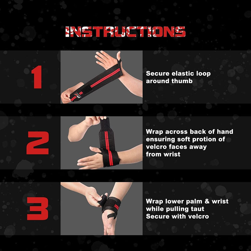 Wrist Wraps Support Weight Lifting: Weightlifting Crossfit Wrist Wraps Powerlifting Strength - Gym Benching Wrist Wrap Powerlifting for Men ＆ Women - Wrist Wraps for Bodybuilding (18Inch, Red Stripes) Sporting Goods > Outdoor Recreation > Winter Sports & Activities powerfeng   