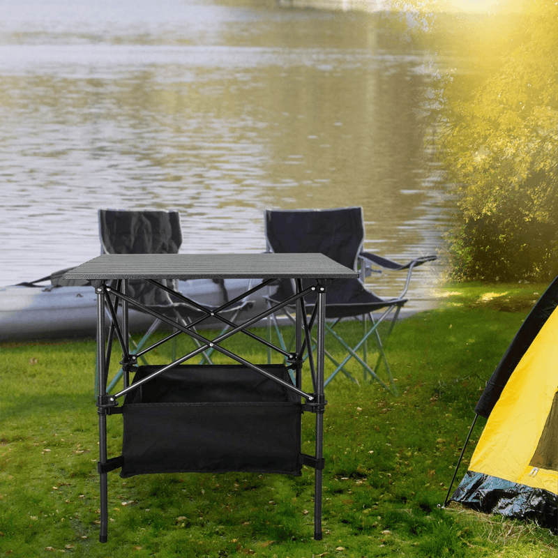 WUROMISE Sanny Lightweight Square Folding Portable Picnic Camping Table, Aluminum Roll-Up Table with Easy Carrying Bag for Indoor,Outdoor,Camping, Beach,Backyard, BBQ, Party, Patio, Picnic