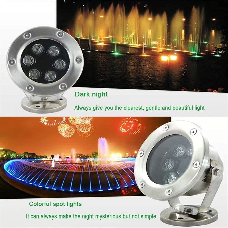 Wzyjlyds LED Underwater Spotlight Landscape Lighting IP68 Super Waterproof 24V Low Pressure Full Stainless Steel Fountain Lights Pool Lights (Color : Yellow Light, Size : 12W) Home & Garden > Pool & Spa > Pool & Spa Accessories WZYJLyds   