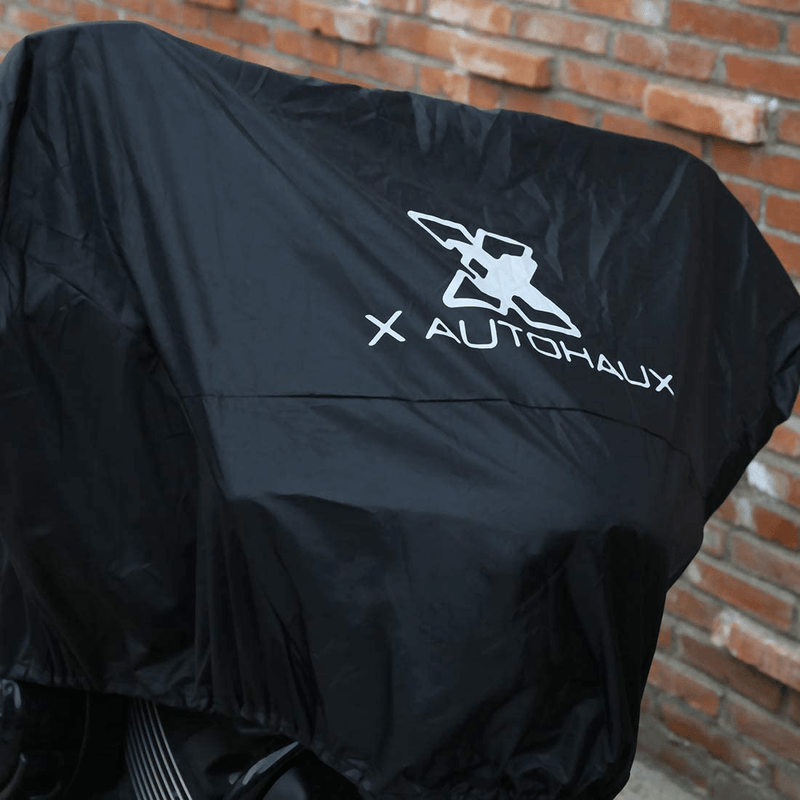 X AUTOHAUX Motorcycle Cover Street Bike Scooter Lightweight Half Cover Outdoor Waterproof Rain Dust Protector Black Size M for Kawasaki for Harley Davidson Vehicles & Parts > Vehicle Parts & Accessories > Vehicle Maintenance, Care & Decor > Vehicle Covers > Vehicle Storage Covers > Motorcycle Storage Covers ‎X AUTOHAUX   