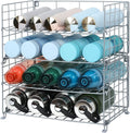 X-Cosrack Adjustable Water Bottle Organizer,4-Tier Wall-Mounted Water Bottle Holder, Stackable Water Bottle Storage Rack for Kitchen Countertops,Pantry, Cabinet,Large(Patent No.:Us D950,280 S) Home & Garden > Decor > Decorative Jars X-cosrack Silver 4-tier Large 