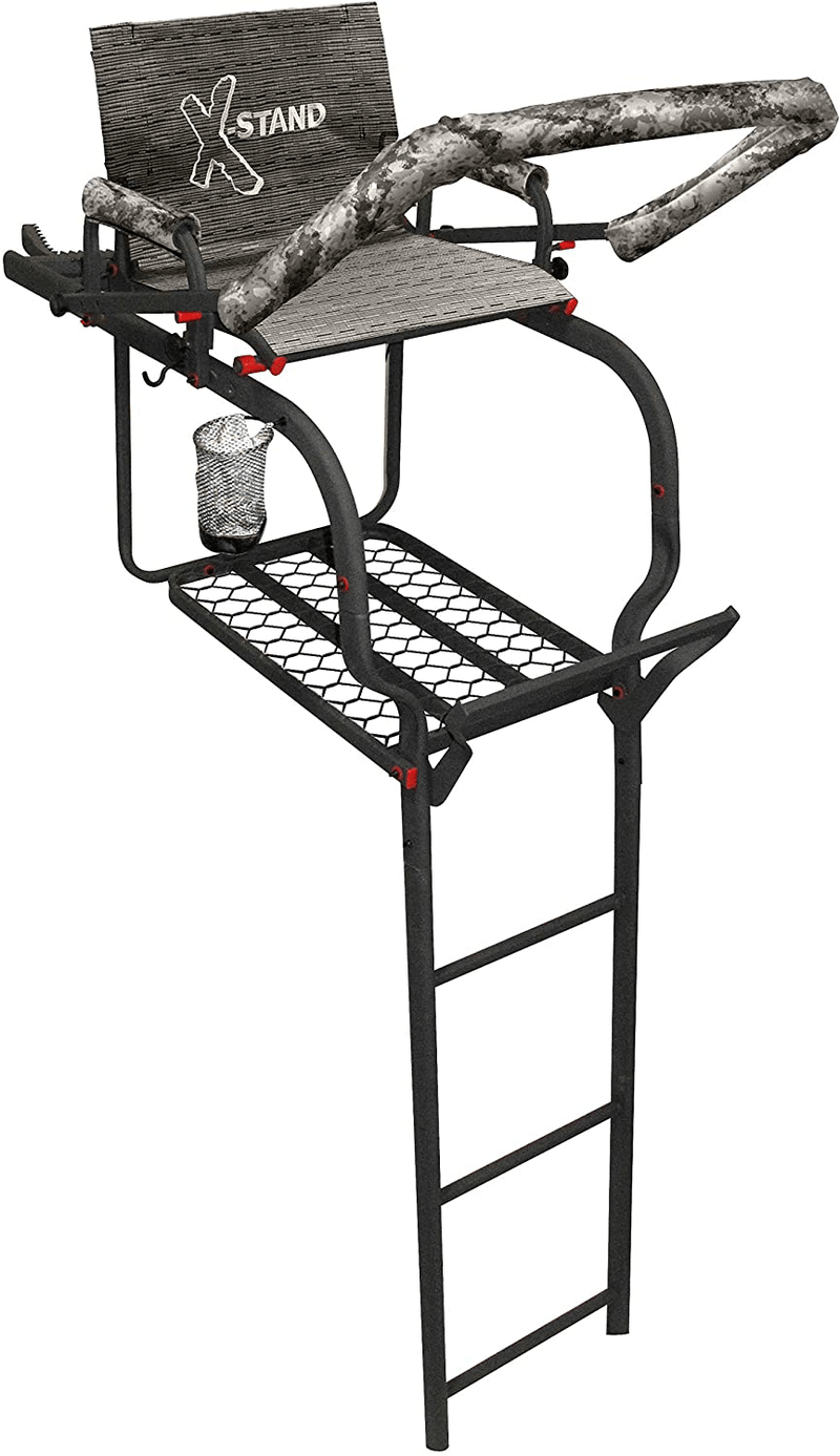 X-Stand Treestands The Duke 20' Single-Person Ladderstand Hunting Tree Stand, Black  X-Stand Treestands Default Title  