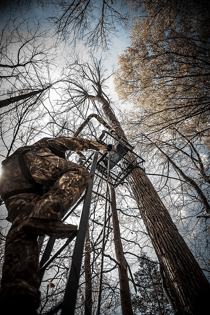 X-Stand Treestands The Duke 20' Single-Person Ladderstand Hunting Tree Stand, Black  X-Stand Treestands   