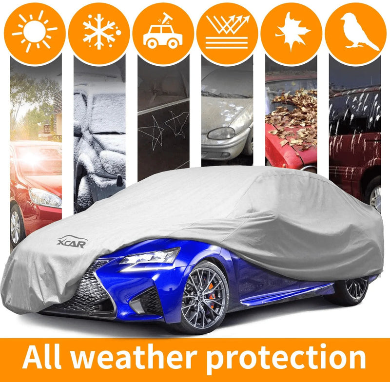 XCAR Breathable Dust Prevention Car Cover-Fits Sedan Hatchback Up to 200 Inch in Length