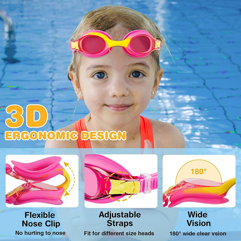 XDX Kids Goggles for Swimming 4-14, 4 Pack anti Fog Kids Swim Goggles with UV Protection for Boys and Girls Sporting Goods > Outdoor Recreation > Boating & Water Sports > Swimming > Swim Goggles & Masks XDX   