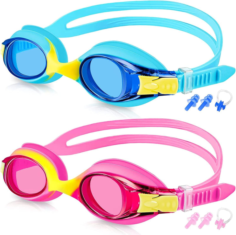 XDX Kids Goggles for Swimming 4-14, 4 Pack anti Fog Kids Swim Goggles with UV Protection for Boys and Girls Sporting Goods > Outdoor Recreation > Boating & Water Sports > Swimming > Swim Goggles & Masks XDX Multicolor-2pack-a  
